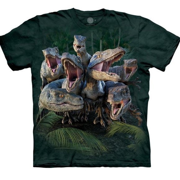 Raptor Gang The Mountain Dinosaur Rex Jurassic World Triassic Reptile Shirt L - Picture 1 of 4